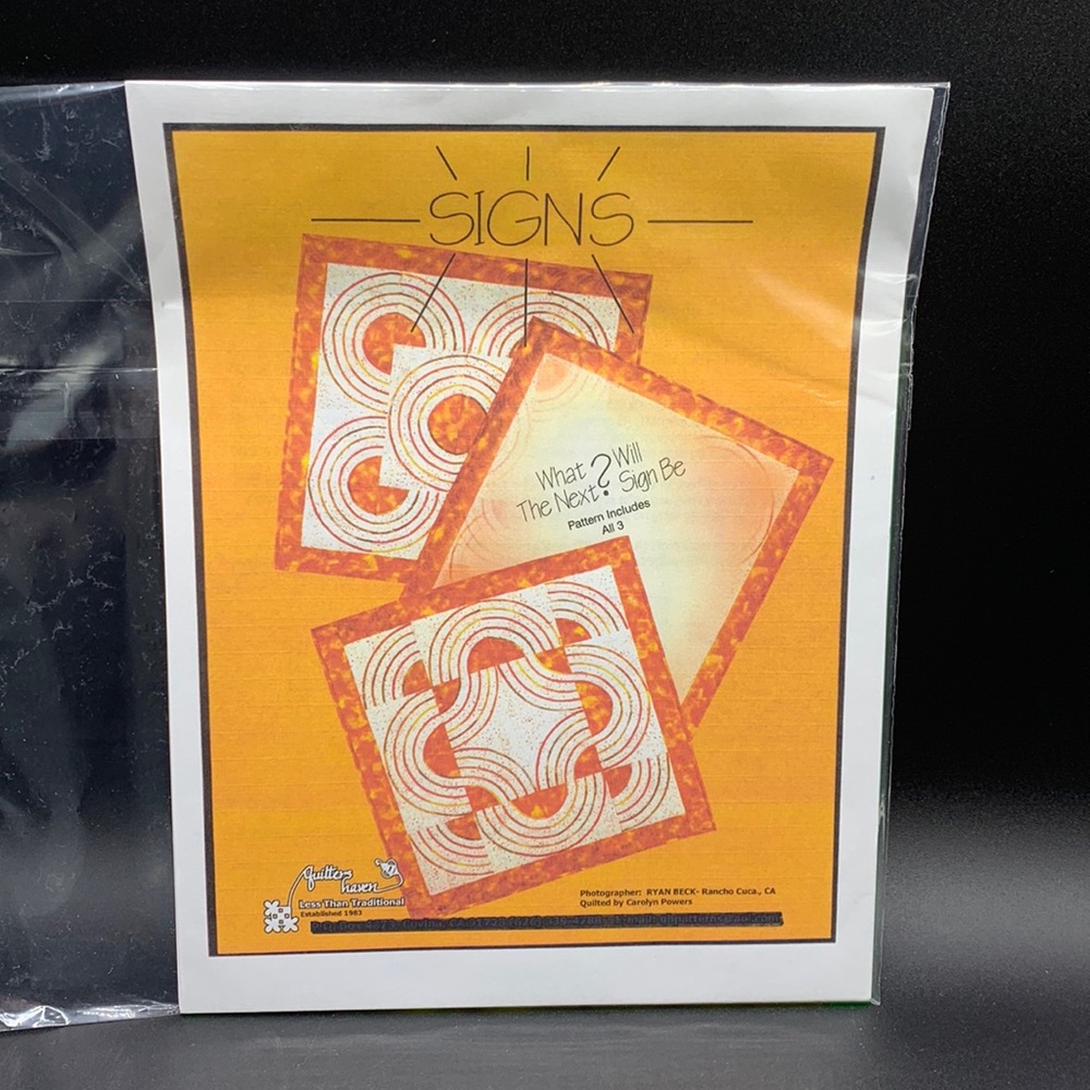 Discontinued Quilters Haven SIGNS Quilters Plastic Template NIP 3 Patterns